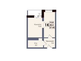 Продается Студия ЖК Академия, 2 этап, 27.45  м&sup2;, 5915475 рублей