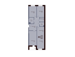 Продается 4-комнатная квартира ЖК Академия, 2 этап, 80.3  м&sup2;, 12928300 рублей