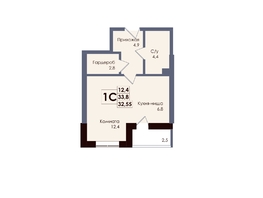 Продается Студия ЖК Академия, 2 этап, 32.55  м&sup2;, 6168225 рублей