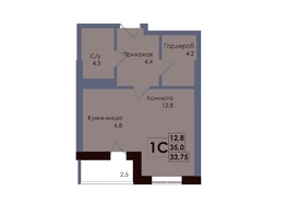Продается Студия ЖК Академия, 2 этап, 33.75  м&sup2;, 6395625 рублей