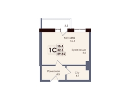 Продается Студия ЖК Академия, 2 этап, 29.85  м&sup2;, 6432675 рублей
