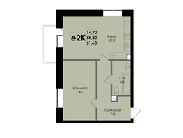 Продается 2-комнатная квартира ЖК Ботаника, дом 1, 51.6  м&sup2;, 7275600 рублей