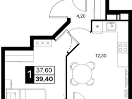 Продается 1-комнатная квартира ЖК Эстет, литер 48.1, 39.4  м&sup2;, 6700364 рублей