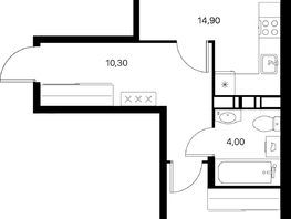 Продается 1-комнатная квартира ЖК Эстет, литер 48.2, 45.4  м&sup2;, 6867204 рублей
