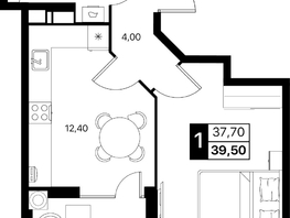 Продается 1-комнатная квартира ЖК Эстет, литер 49.1, 39.5  м&sup2;, 6749760 рублей