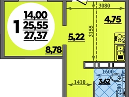 Продается Студия ЖК Суворовский, литера 2, 27.37  м&sup2;, 3979999 рублей