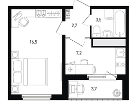 Продается 1-комнатная квартира ЖК 5 элемент Аске, лит 5-11 стр.1, сек.1,2,3,4, 31.6  м&sup2;, 5637440 рублей