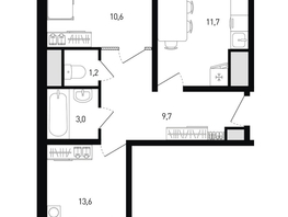 Продается 2-комнатная квартира ЖК 5 элемент Аске, лит 5-11 стр.1, сек.1,2,3,4, 51.2  м&sup2;, 8832000 рублей