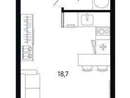 Продается Студия ЖК 5 элемент Аске, лит 5-11 стр.1, сек.1,2,3,4, 22.5  м&sup2;, 4599000 рублей