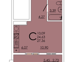 Продается Студия ЖК Фрейм, 11А, 27.36  м&sup2;, 5335200 рублей