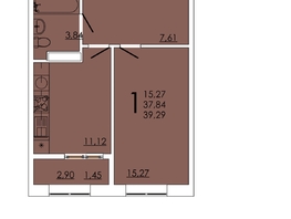 Продается 1-комнатная квартира ЖК Фрейм, 11А, 39.29  м&sup2;, 6659655 рублей