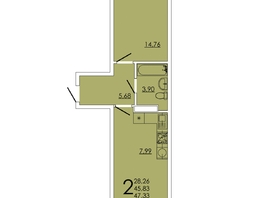 Продается 2-комнатная квартира ЖК Фрейм, 11А, 47.33  м&sup2;, 7809450 рублей