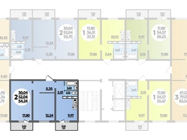 Продается 2-комнатная квартира ЖК Суворовский, литера 5, 54.24  м², 5901312 рублей