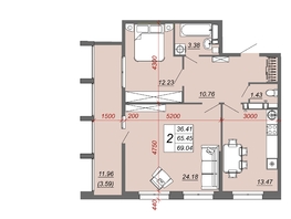 Продается 2-комнатная квартира ЖК Frame (Фрейм), 11В, 61.92  м², 9907200 рублей