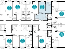 Продается 2-комнатная квартира ЖК 1799, литера 2.3, 43.51  м², 9589604 рублей