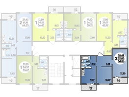 Продается 2-комнатная квартира ЖК Суворовский, литера 5, 54.86  м², 6945276 рублей