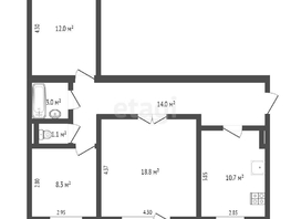 Продается 3-комнатная квартира Воровского ул, 67.8  м², 4150000 рублей