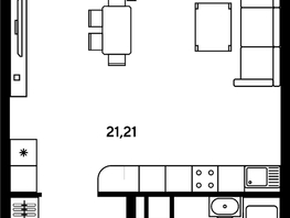 Продается Студия ЖК Гринсайд, 3.1-3.4, 32  м², 7860000 рублей