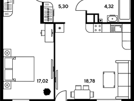 Продается 2-комнатная квартира ЖК Гринсайд, 4.1-4.3, 47.2  м², 14120000 рублей