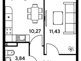 Продается 1-комнатная квартира ЖК Малина Парк, дом 1, 33.82  м², 8300000 рублей