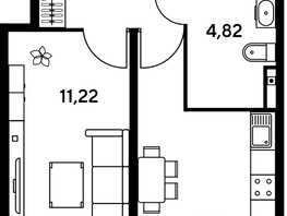 Продается 1-комнатная квартира ЖК Малина Парк, дом 1, 33.3  м², 6790000 рублей