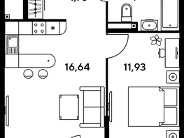 Продается 2-комнатная квартира ЖК Малина Парк, дом 1, 38.81  м², 8190000 рублей