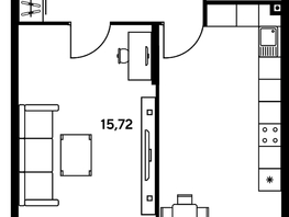 Продается 1-комнатная квартира ЖК Малина Парк, дом 2, 42.68  м², 8680000 рублей