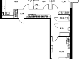 Продается 3-комнатная квартира ЖК Малина Парк, дом 2, 81.32  м², 12660000 рублей