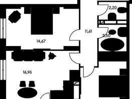 Продается 3-комнатная квартира ЖК Культура, дом 1, 69.63  м², 13060000 рублей