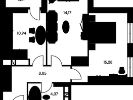 Продается 2-комнатная квартира ЖК Культура, дом 1, 57.53  м², 10580000 рублей