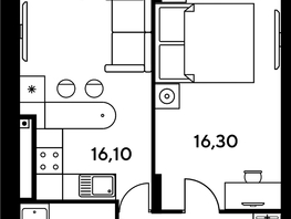 Продается 2-комнатная квартира ЖК Сезоны, 45.9  м², 7523400 рублей