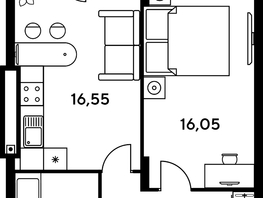 Продается 2-комнатная квартира ЖК Сезоны, 48.6  м², 6735000 рублей