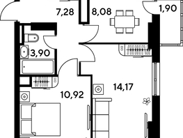 Продается 2-комнатная квартира ЖК Малина Парк, дом 4, 47.72  м², 7510000 рублей