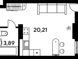 Продается 3-комнатная квартира ЖК Малина Парк, дом 4, 49.62  м², 11150000 рублей