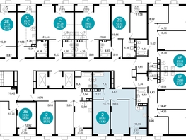 Продается 2-комнатная квартира ЖК 1799, литера 2.1, 61.82  м², 11263604 рублей