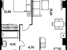 Продается 2-комнатная квартира ЖК Гринсайд, 5.1-5.5, 37.95  м², 6720000 рублей