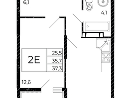 Продается 1-комнатная квартира ЖК Флора, литера 3.1, 37.3  м², 4401400 рублей