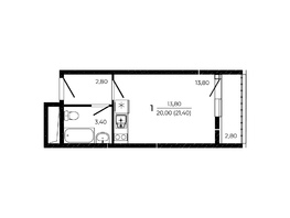 Продается Студия ЖК ПРИТЯЖЕНИЕ, литер 3, 21.4  м², 3103000 рублей