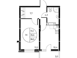 Продается 1-комнатная квартира ЖК Панорама на Театральном, литера 1, 36.5  м², 6197700 рублей