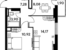 Продается 2-комнатная квартира ЖК Малина Парк, дом 4, 47.42  м², 7460000 рублей