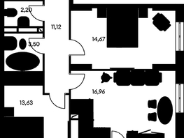 Продается 3-комнатная квартира ЖК Культура, дом 1, 68.96  м², 11140000 рублей