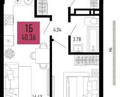 Продается 1-комнатная квартира ЖК СТОЛИЦЫНО, литер 1.1, 40.36  м², 5610040 рублей