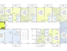 Продается 1-комнатная квартира ЖК Платовский, литер 13, 46.82  м², 5187656 рублей