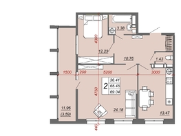 Продается 2-комнатная квартира ЖК Frame (Фрейм), 11В, 61.45  м², 9832000 рублей