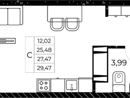 Продается Студия ЖК Звезда Столицы 2, 29.47 м², 5569830 рублей