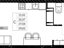 Продается Студия ЖК Звезда Столицы 2, 29.62 м², 5124260 рублей