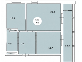 Продается 2-комнатная квартира ЖК Фрейм, 11Б, 62.1  м&sup2;, 11084850 рублей