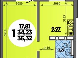 Продается 1-комнатная квартира ЖК Суворовский, литера 1, 35.32 м², 4639999 рублей