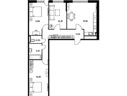 Продается 3-комнатная квартира ЖК Малина Парк, дом 1, 77.95 м², 9130000 рублей