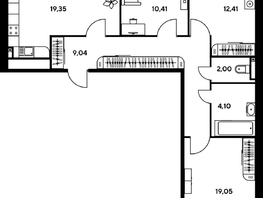 Продается 3-комнатная квартира ЖК Малина Парк, дом 1, 81.88  м², 9600000 рублей